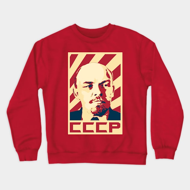 Vladimir Lenin CCCP Retro Propaganda Crewneck Sweatshirt by Nerd_art